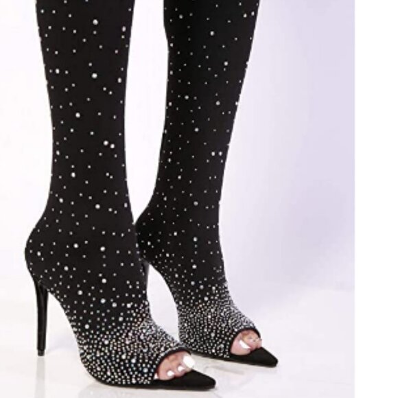 Daphne Thigh High Over The Knee Boots, Peep Toe Stiletto Heel, Fashi - Picture 1 of 6